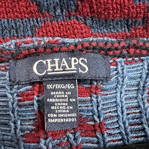 Vintage Chaps Aztec Southwest Print Button Up Sweater Vest - Picture 3 of 8